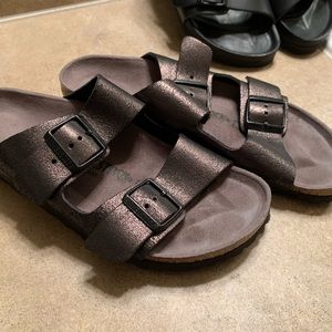 Birkenstock Arizona Antique Metallic Black